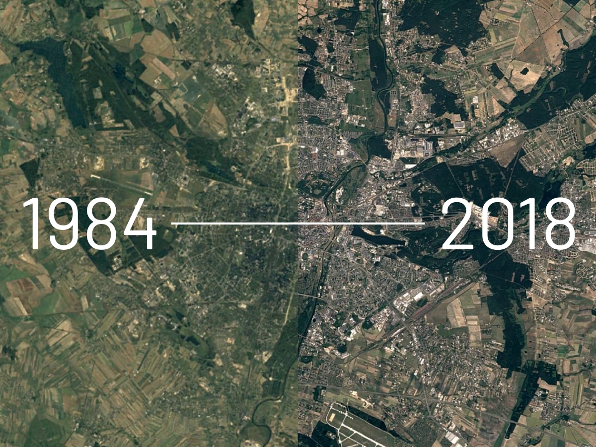 Poznań zdjęcia satelitarne dzięki Google Earth Timelapse geografia