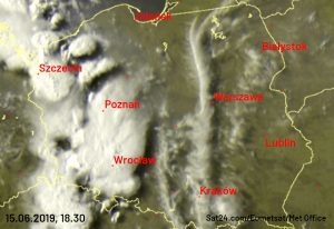 Burze na zachodzie Polski – zdjęcie dnia 15.06.2019