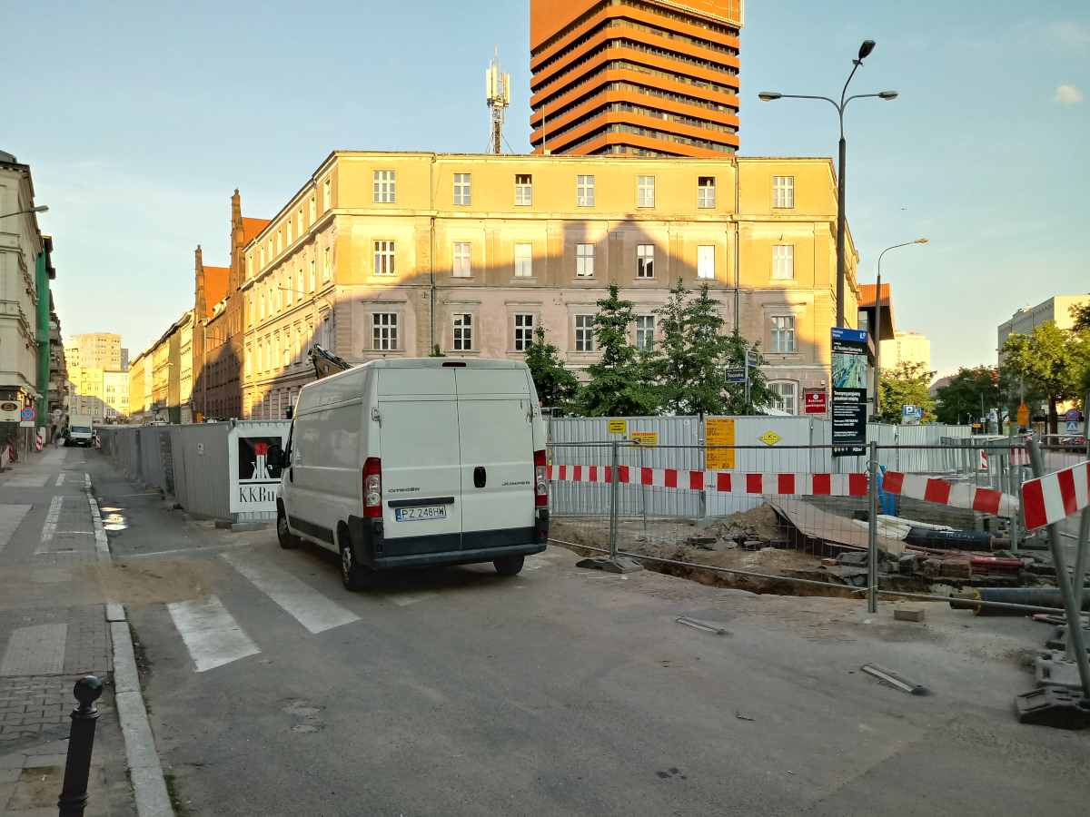 Poznań przebudowa ulicy Taczaka od strony ul. Kościuszki