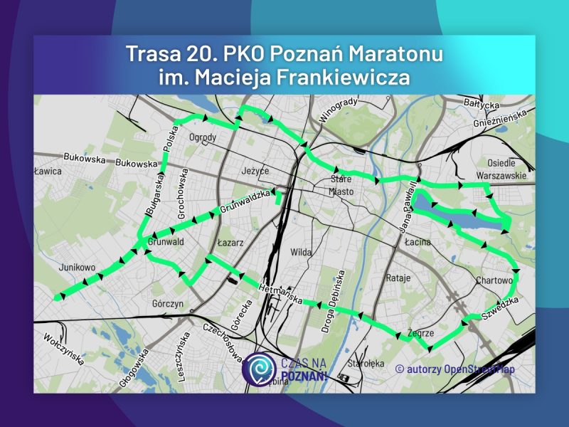 Trasa 20. PKO Poznań Maratonu im. Macieja Frankiewicza