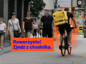 Rowerzysto, nie lękaj się! Jedź jezdnią, nie chodnikiem!