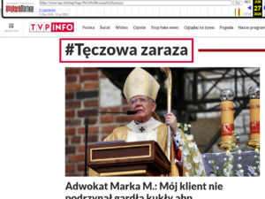 TVP grupowała teksty tagiem „#tęczowa zaraza”, jej pracownicy twierdzą inaczej. Tak wygląda dezinformacja